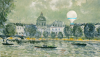 “Phong cảnh dọc theo sông Seine với Viện Pháp và Cầu Nghệ thuật” của Alfred Sisley, 1875, CC0, Viện Nghệ thuật Chicago, phối lại với “Khinh khí cầu TAROCH” của Creative Commons/Dee Harris, 2025, CC0.
